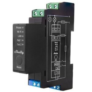 Relé Shelly Pro 2PM Dual Medición de Consumo DIN