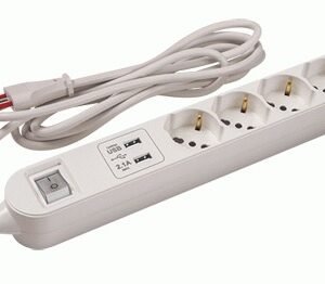 Alargue Conatel 3m 4xSchuko 2xUSB Blanco