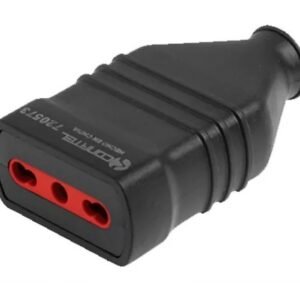 Adaptador Ficha 3L Bipaso Hembra Goma con Tierra Negra