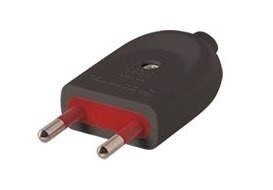 Adaptador Ficha 2L sin Tierra Negro