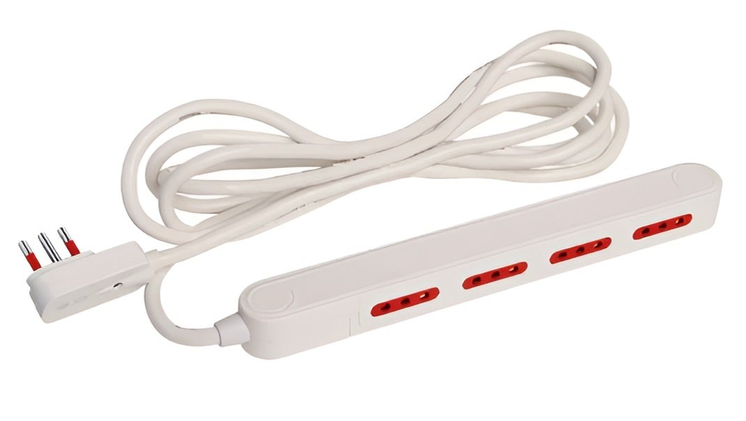 Alargue Conatel Angosto 3m 4x3L 2500W Blanco