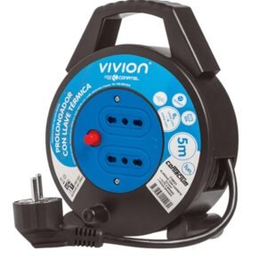 Alargue Carrete Conatel 5m 2x Bipaso Schuko 2500W