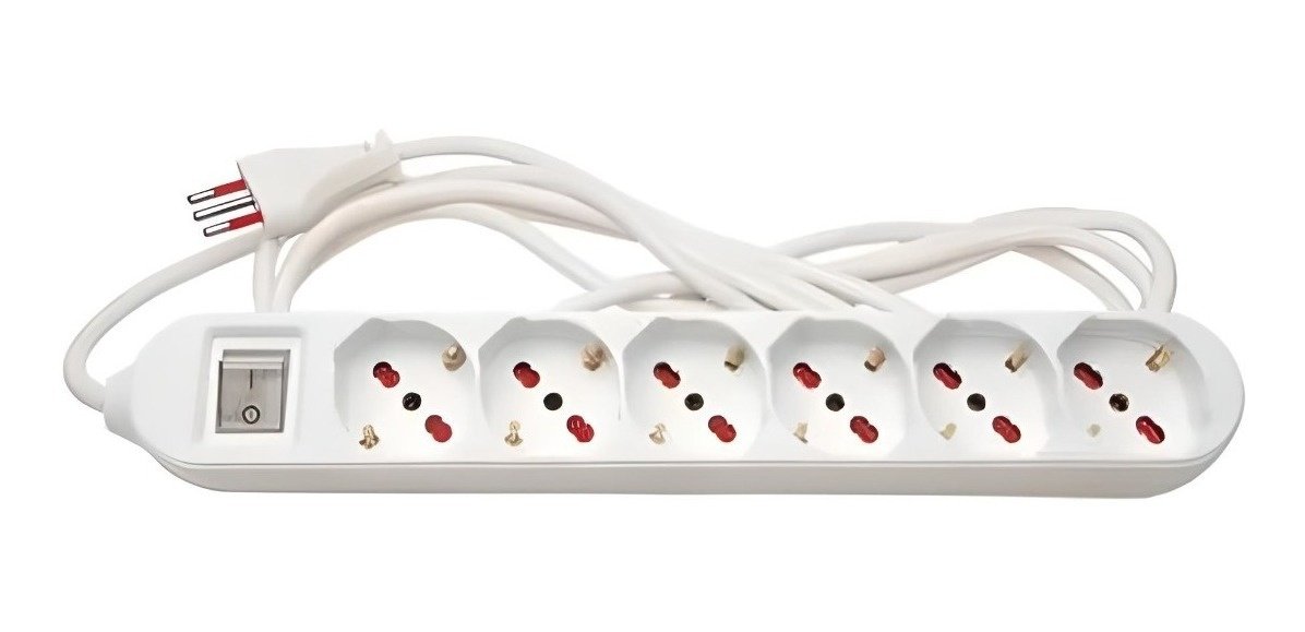 Alargue Conatel 5m 6xSchuko 2500W Blanco