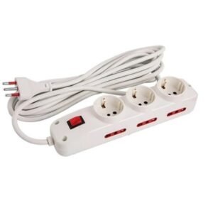 Alargue Conatel 5m 3xSchuko 6x3L 2500W Blanco