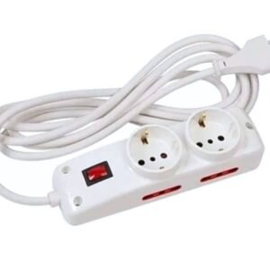 Alargue Conatel 5m 2xSchuko 4x3L 2500W Blanco