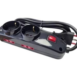 Alargue Conatel 3m 2xSchuko 4x3L Ficha 3L 2500W Negro