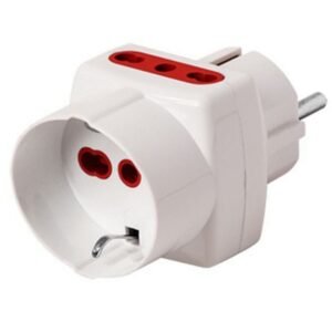 Adaptador de Corriente Conatel Schuko + 2x3L a Schuko