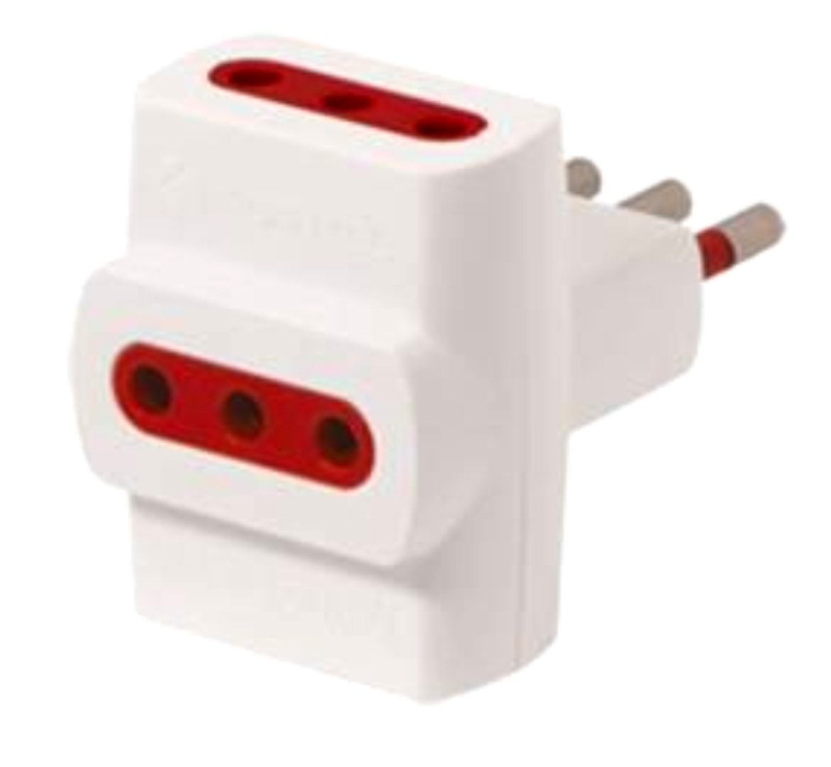Adaptador Conatel 3x3L a Ficha 3L 100-240V Blanco