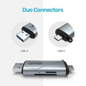 Lector de memoria Unitek R1010A Dual USB-A y USB-C