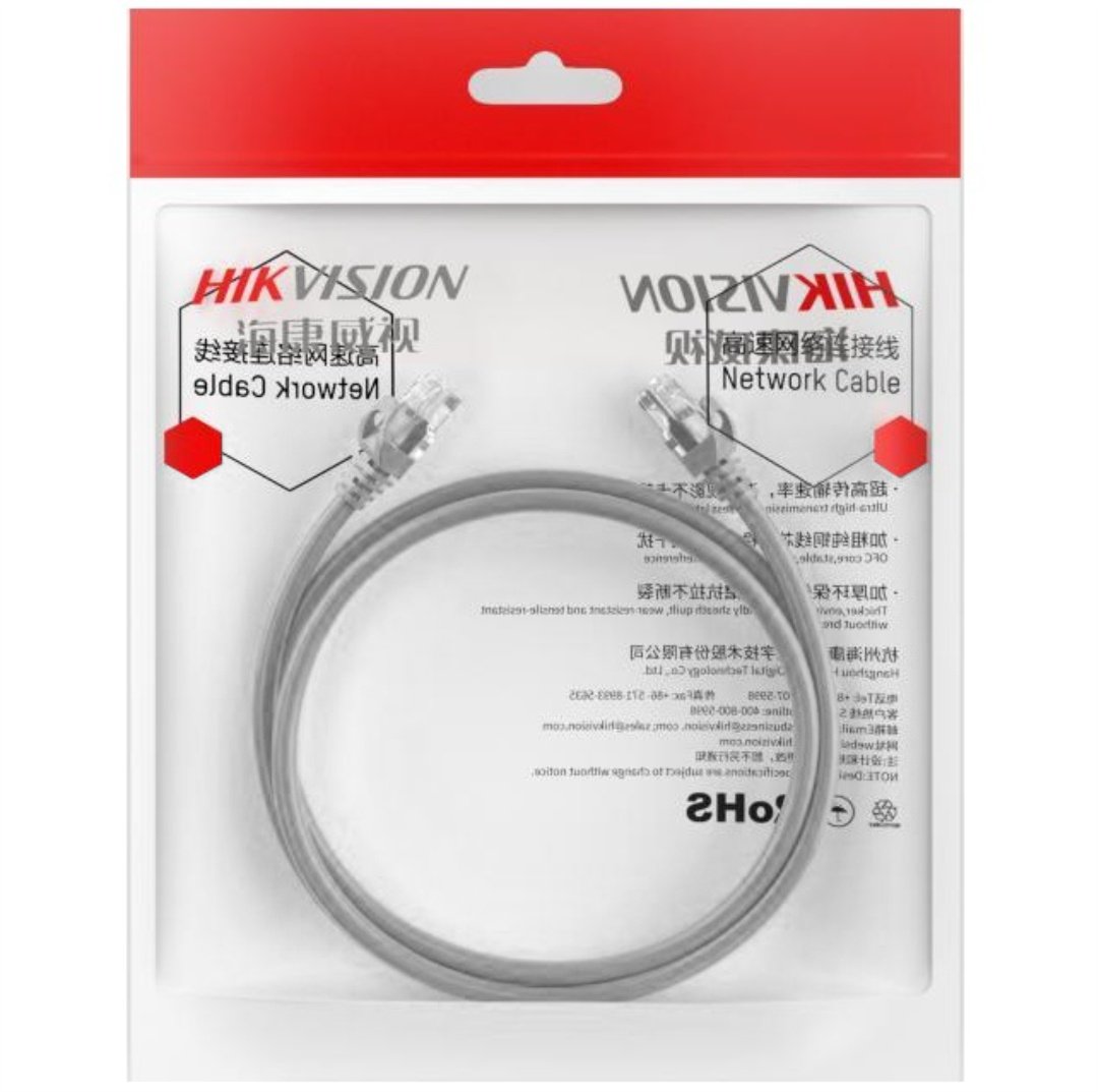 Cable Patchcord Hikvision Cat6 Gris 50 Centímetros