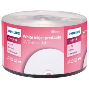 DVD-R Philips 16X 4.7GB 120min Printable Bulk 50 Unidades