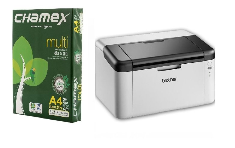 Impresora Láser Brother HL-1200 y Resma A4 Chamex 75g
