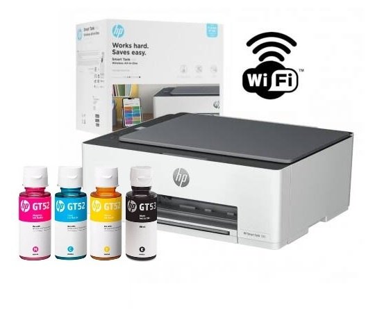 Impresora HP Smart Tank 580 Multifunción WiFi + Juego de 4 Tintas Originales Extra