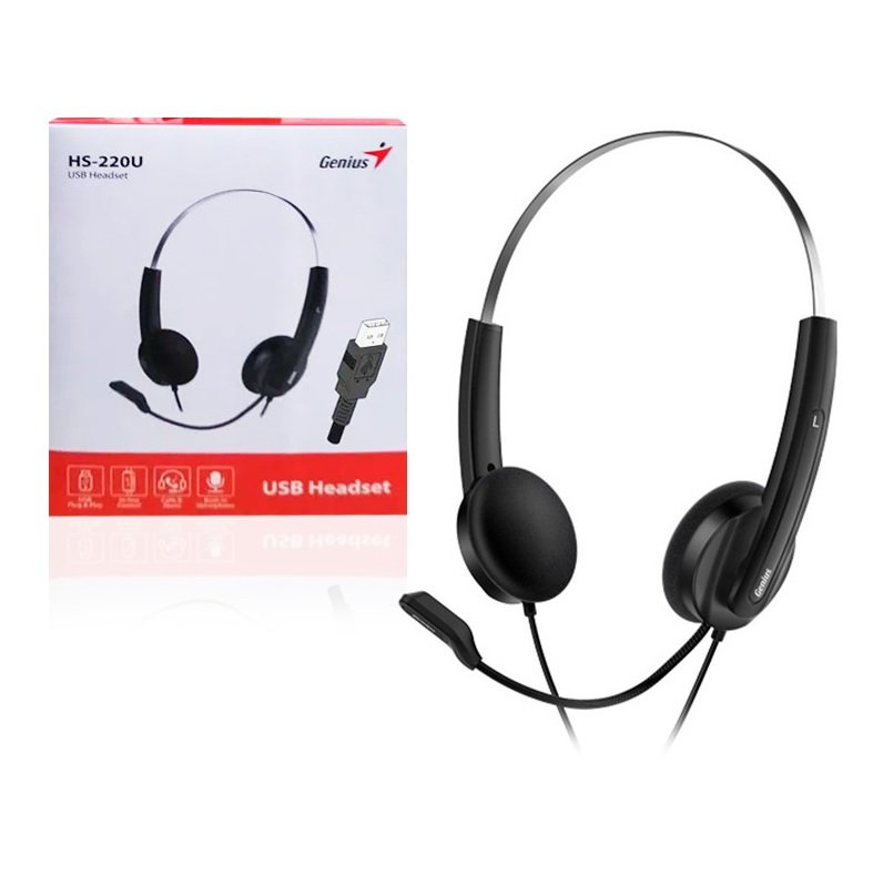 Audífonos Genius HS-220U USB Diadema Negro
