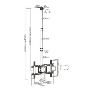 Soporte Techo Brateck PLB-CE1046-01 para TV hasta 80"