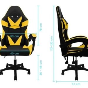 Silla Gamer Lumax ROM Negro/Amarillo Reclinable