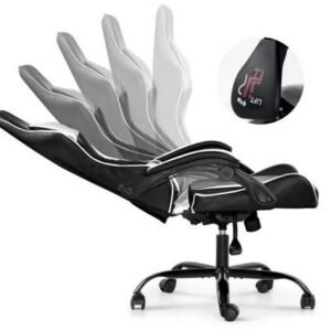 Silla Gamer Lumax ROM Negro/Blanco Reclinable