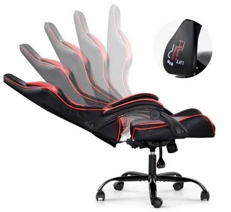 Silla Gamer Lumax ROM Negro/Rojo Reclinable