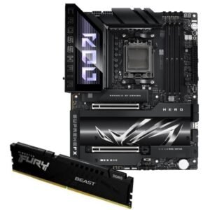 Combo Motherboard Asus ROG X870E Hero AM5 + Memoria Kingston Fury Beast DDR5 32GB 5600MHz