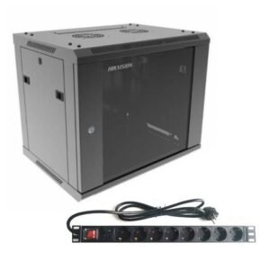 Combo Rack Hikvision 9U + PDU 8 Tomas Schuko para Pared