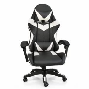 Silla Gamer Ergonómica con Masajes Negra y Blanca