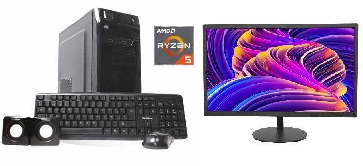 Combo PC AMD Ryzen 5 8500G 16GB DDR5 + Monitor Hikvision 18.5" HD HDMI