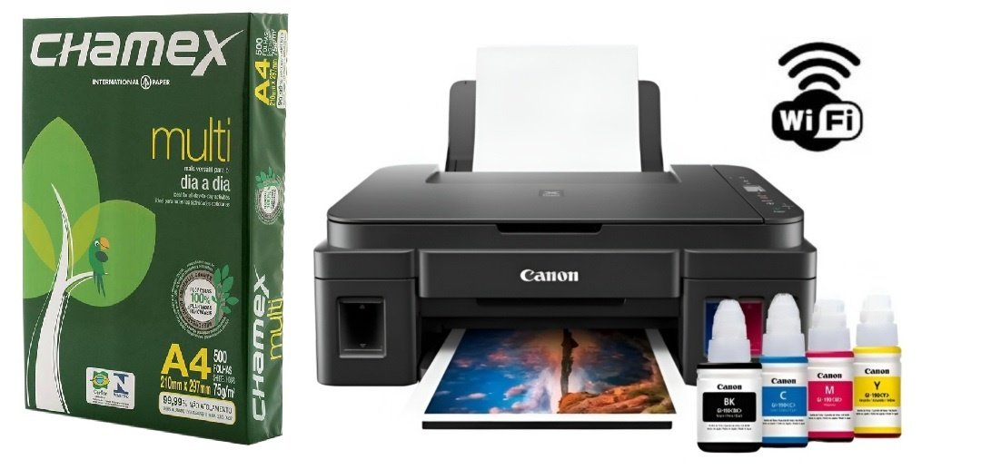 Combo Impresora Multifunción Canon Pixma G-3110 WiFi + Resma A4
